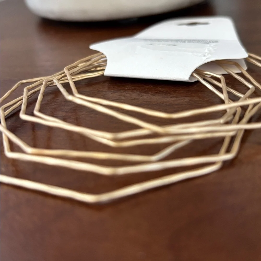 Laura Ford Goldtone Geometrix shape 7 bangles